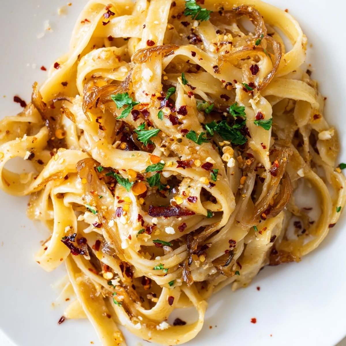 Sweet Heat Caramelized Onion Fettuccine