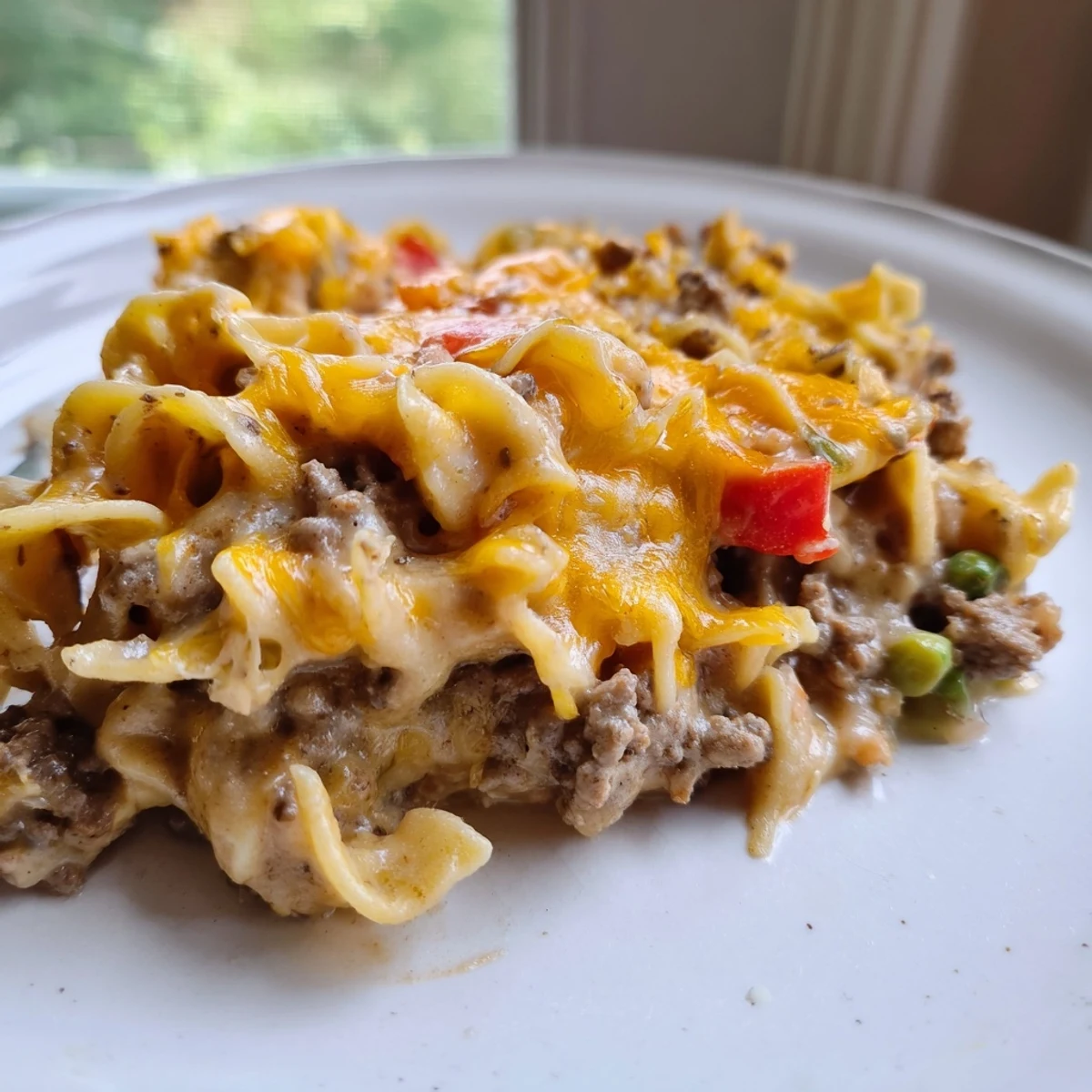 Cheesy Beef And Noodle Casserole