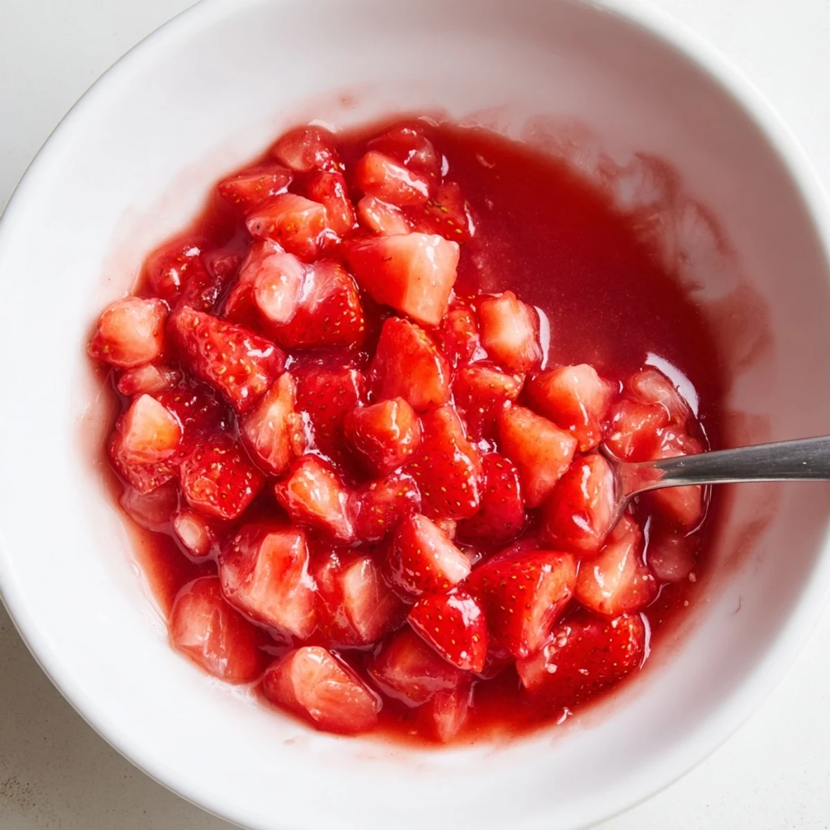 Homemade Strawberry Cake Filling Recipe with tender berry chunks and bright lemon.