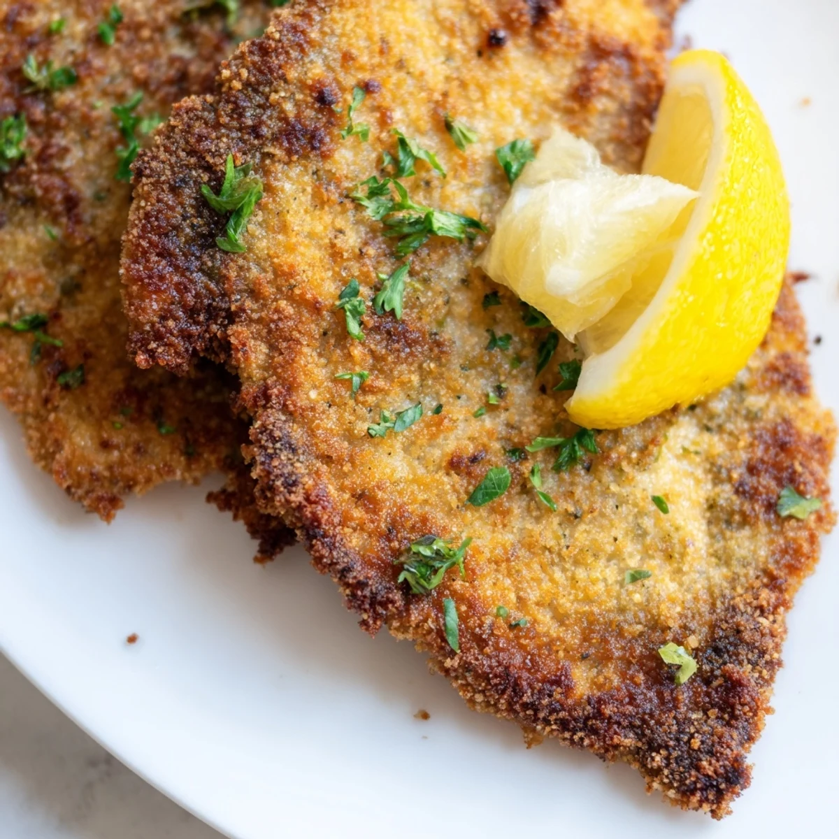 Tender pounded beef coated in crunchy panko Parmesan breadcrumbs pan fried to golden brown perfection