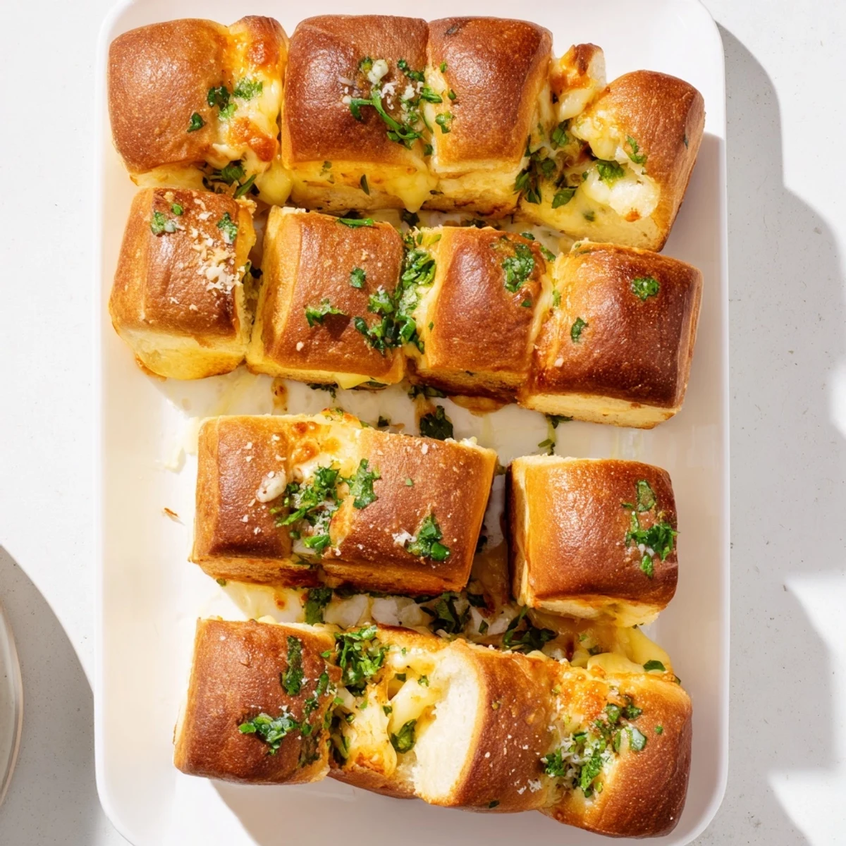 Sweet Hawaiian roll sliders baked to crispy perfection with gooey melted cheese and garlic butter