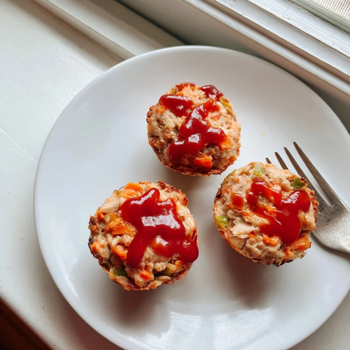 Mini turkey meatloaf muffins baked with diced vegetables and herbs for portion control