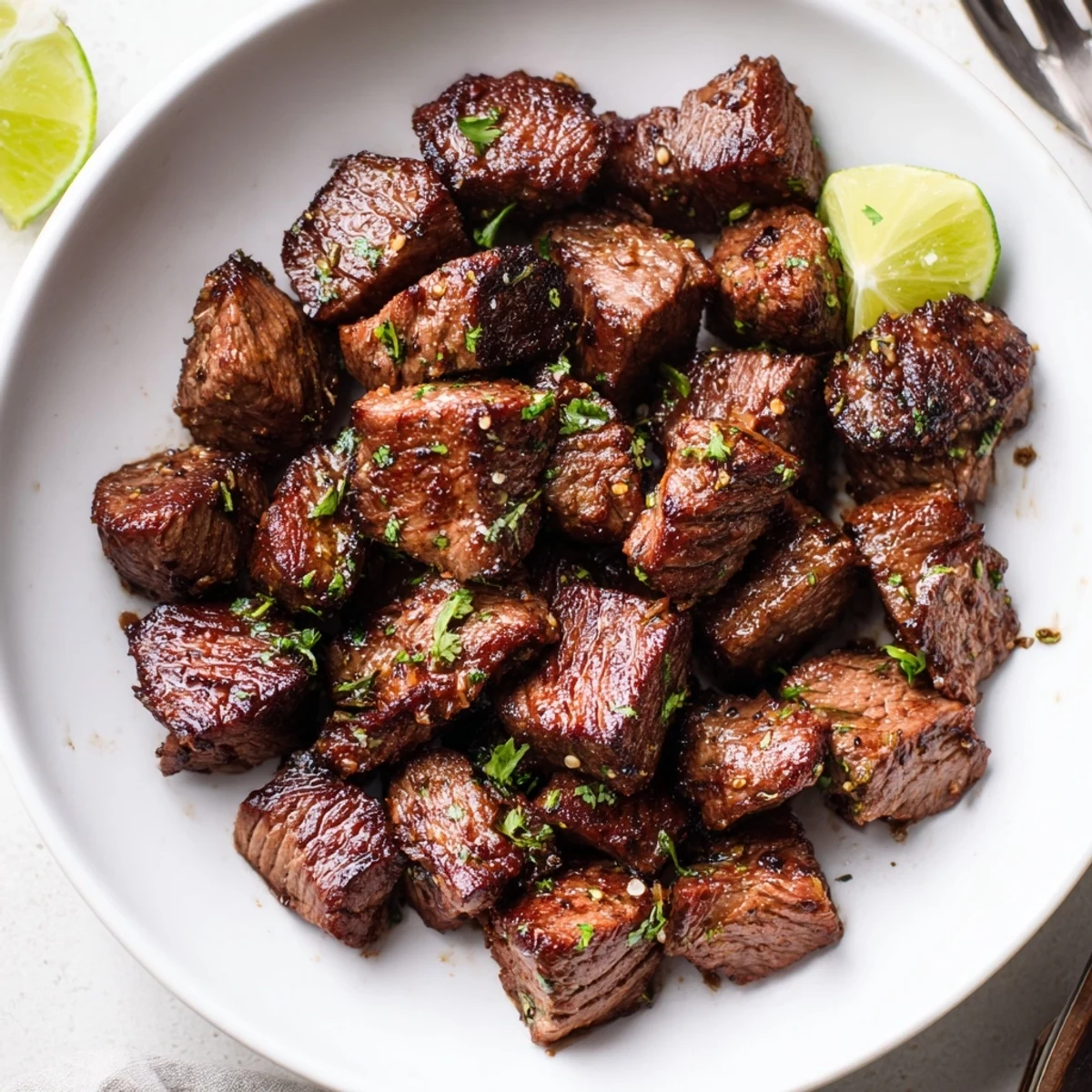 Smoky Sweet Spicy Jerk Style Beef Bites glazed, bright citrus, Scotch bonnet heat.