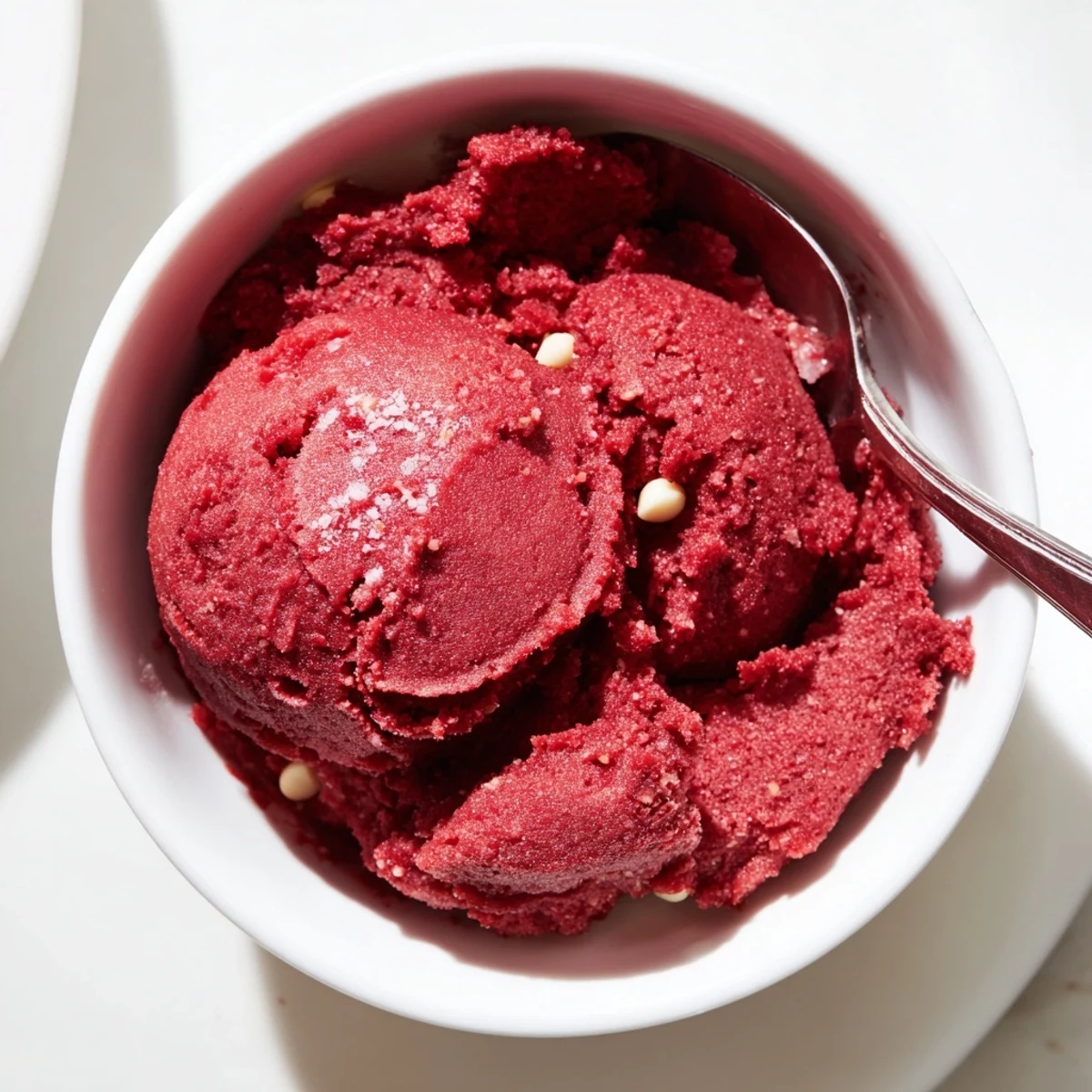 Rich edible red velvet cookie dough rolled into soft truffles dusted with cocoa powder