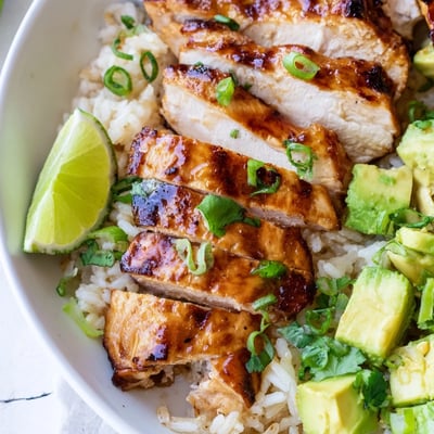 Honey Lime Chicken With Avocado Rice