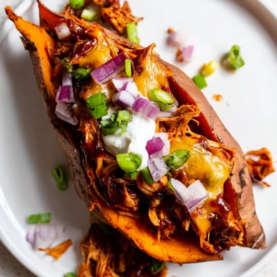 BBQ Chicken Stuffed Sweet Potatoes
